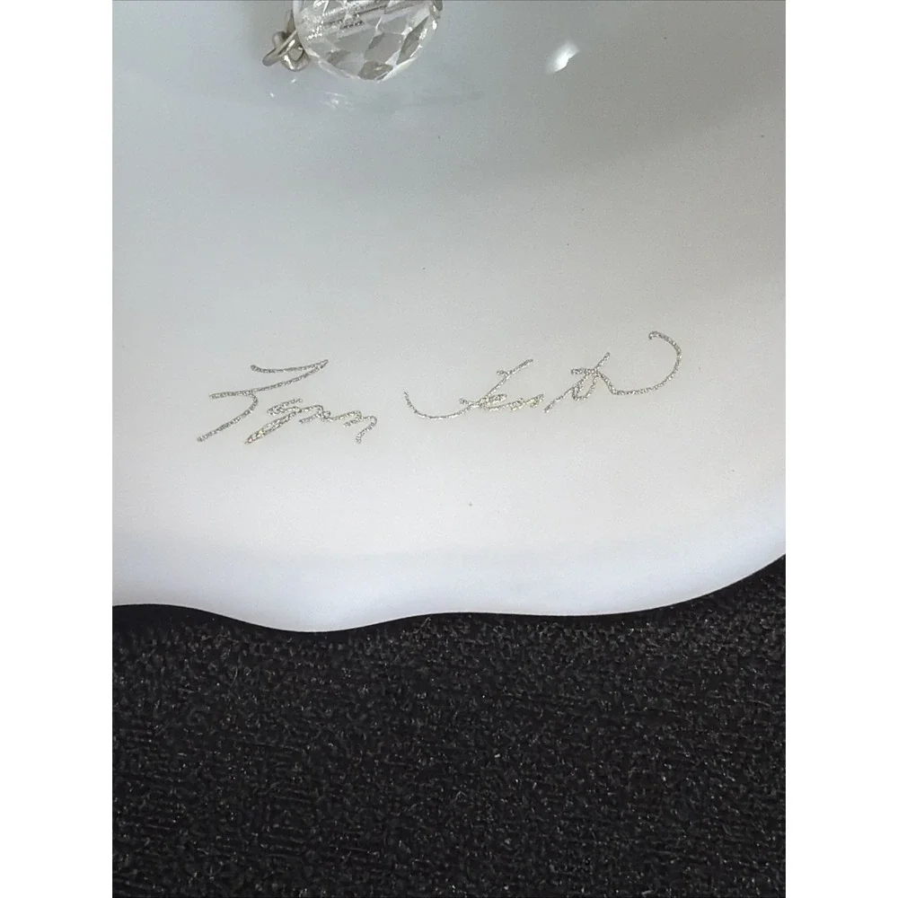 Vintage Fenton Burmese Satin Glass Bell Hand Painted Signed Fenton Family Member
